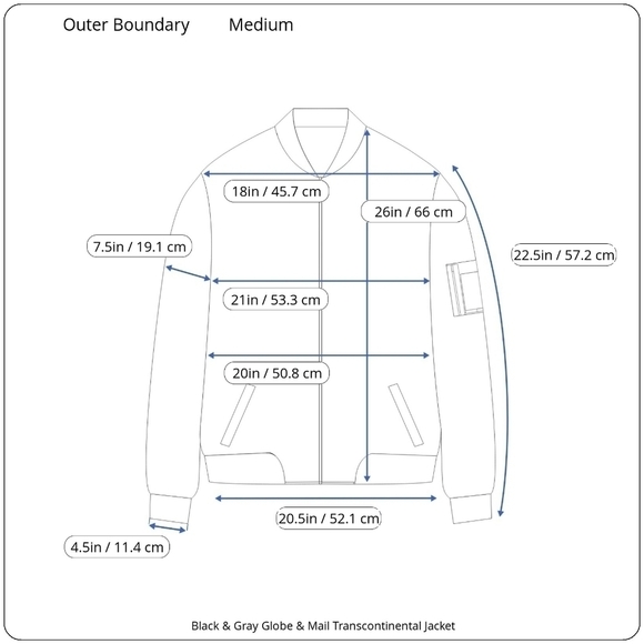THE Globe and Mail Transcontinental Black & Gray Jacket Medium - Picture 17 of 17